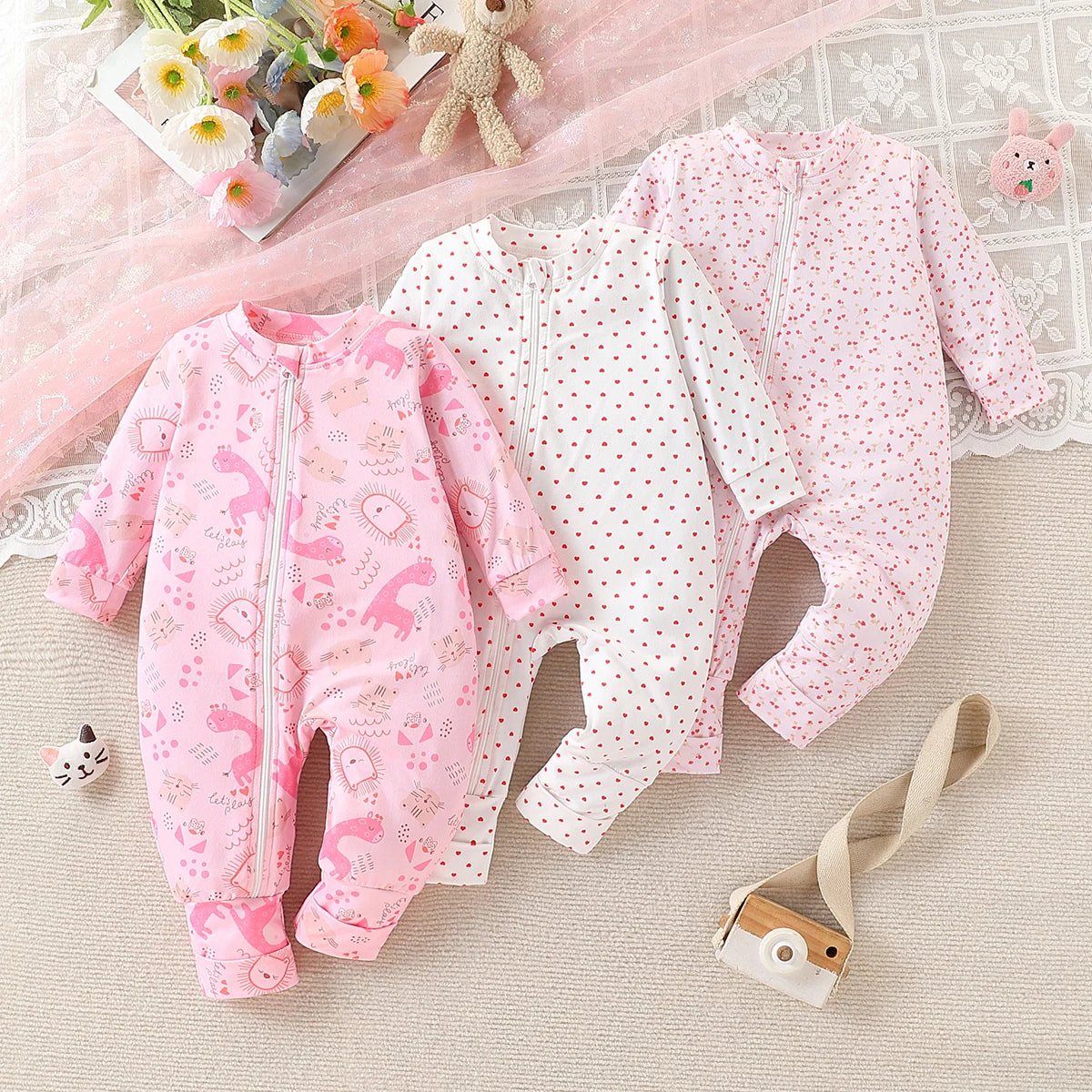 Roaming Giraffe Jumpsuit Set